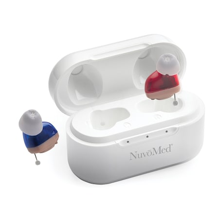 Nuvomed DigiEars Max CIC Digital Hearing Aids with Bluetooth and Charging Case HSA-4/0142